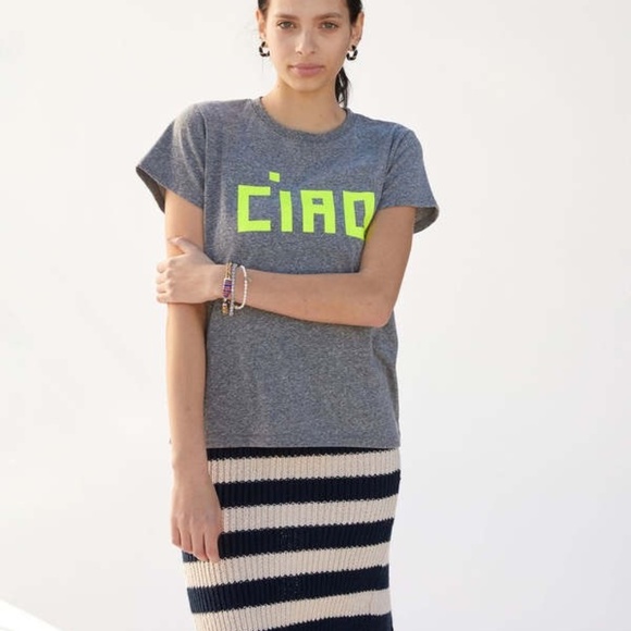 Clare V CIAO Black Tee Shirt Size L - Picture 2 of 8